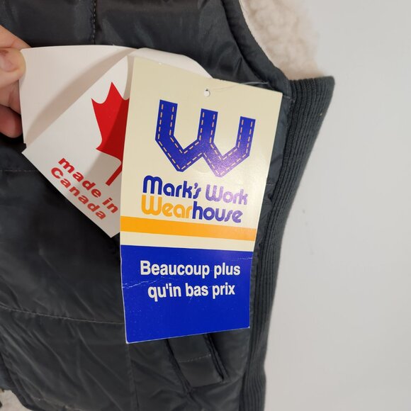 Vintage Marks Work Wearhouse Puffer Sherpa Vest Mens Small Gray NWT - Picture 5 of 10